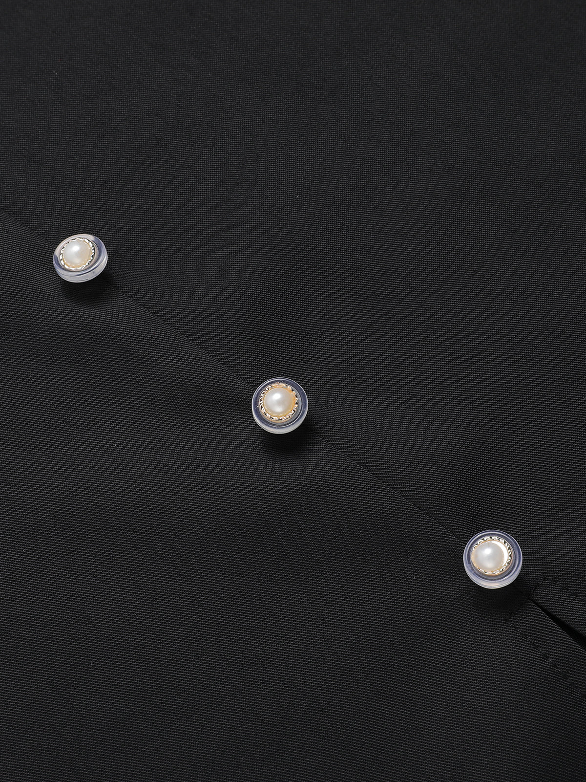 Black 1960s Solid Pearl Buttons Suspender Dress - Image 6
