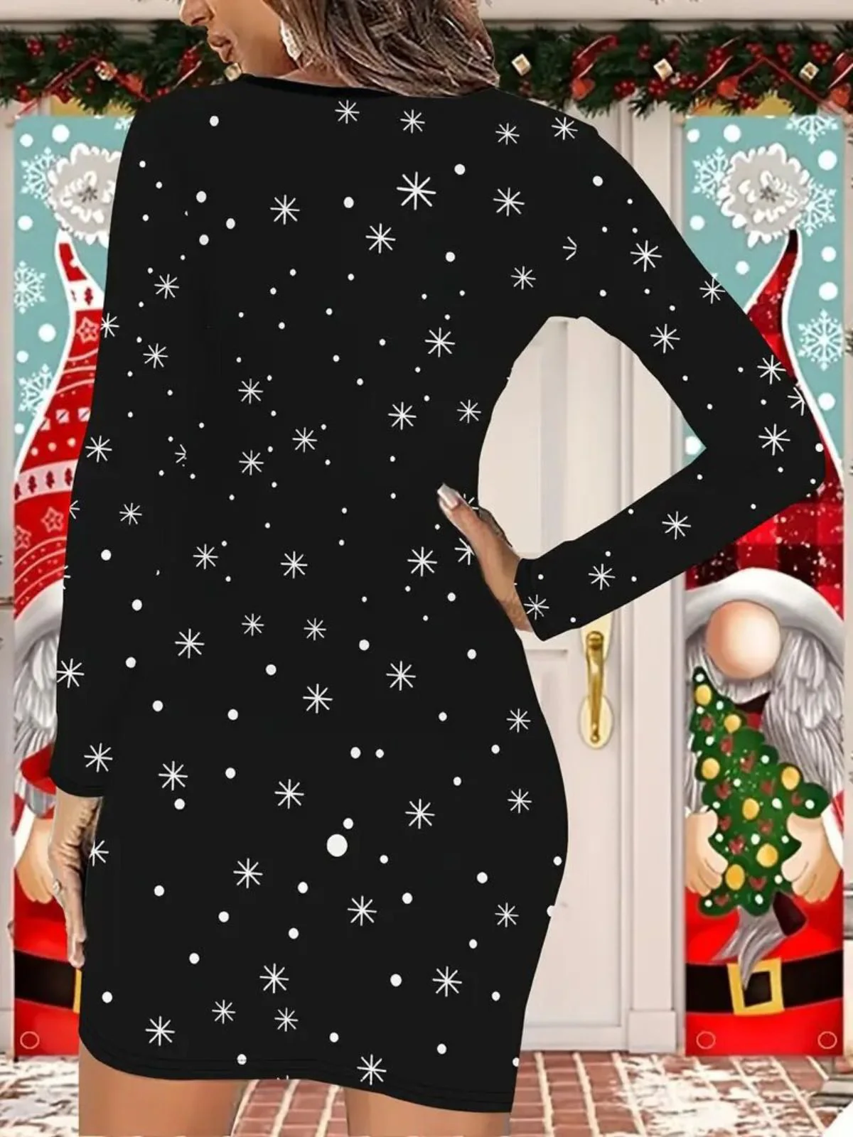 Black 1960s Valentine's Day Heart Knit Dress - Image 6