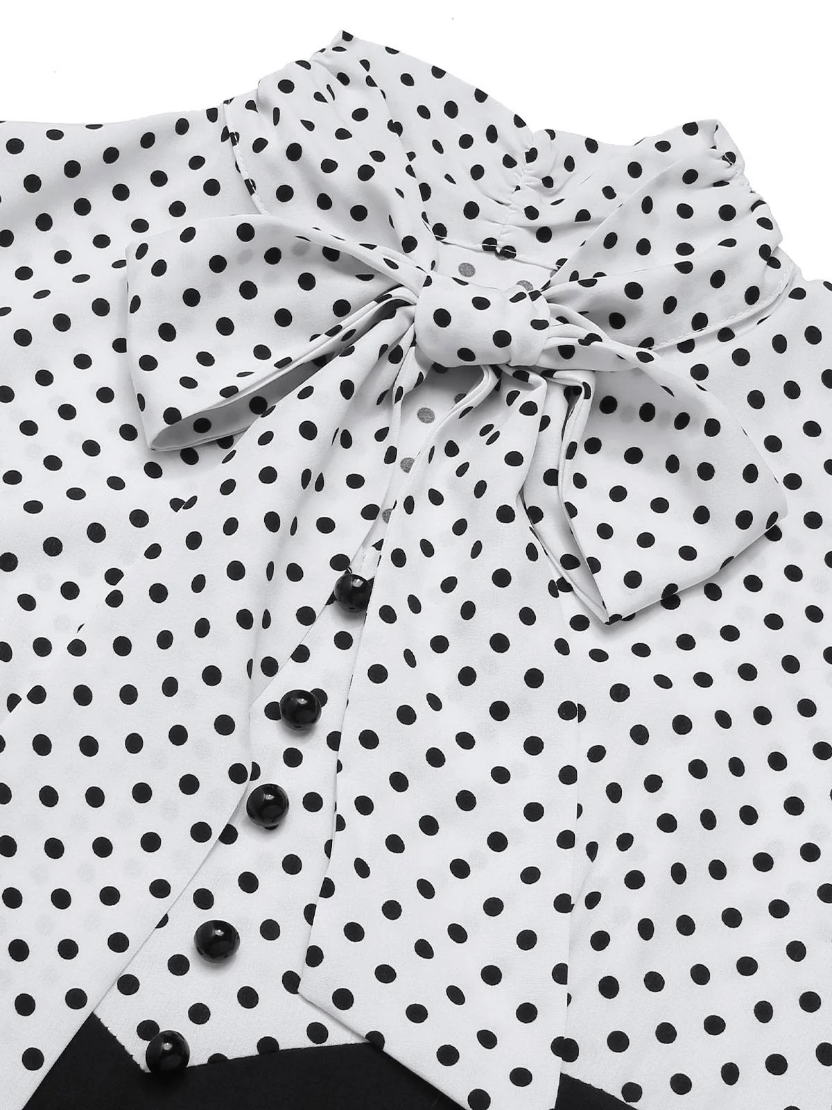 Red 1930s Dots Tie Neck Mermaid Dress - Image 7