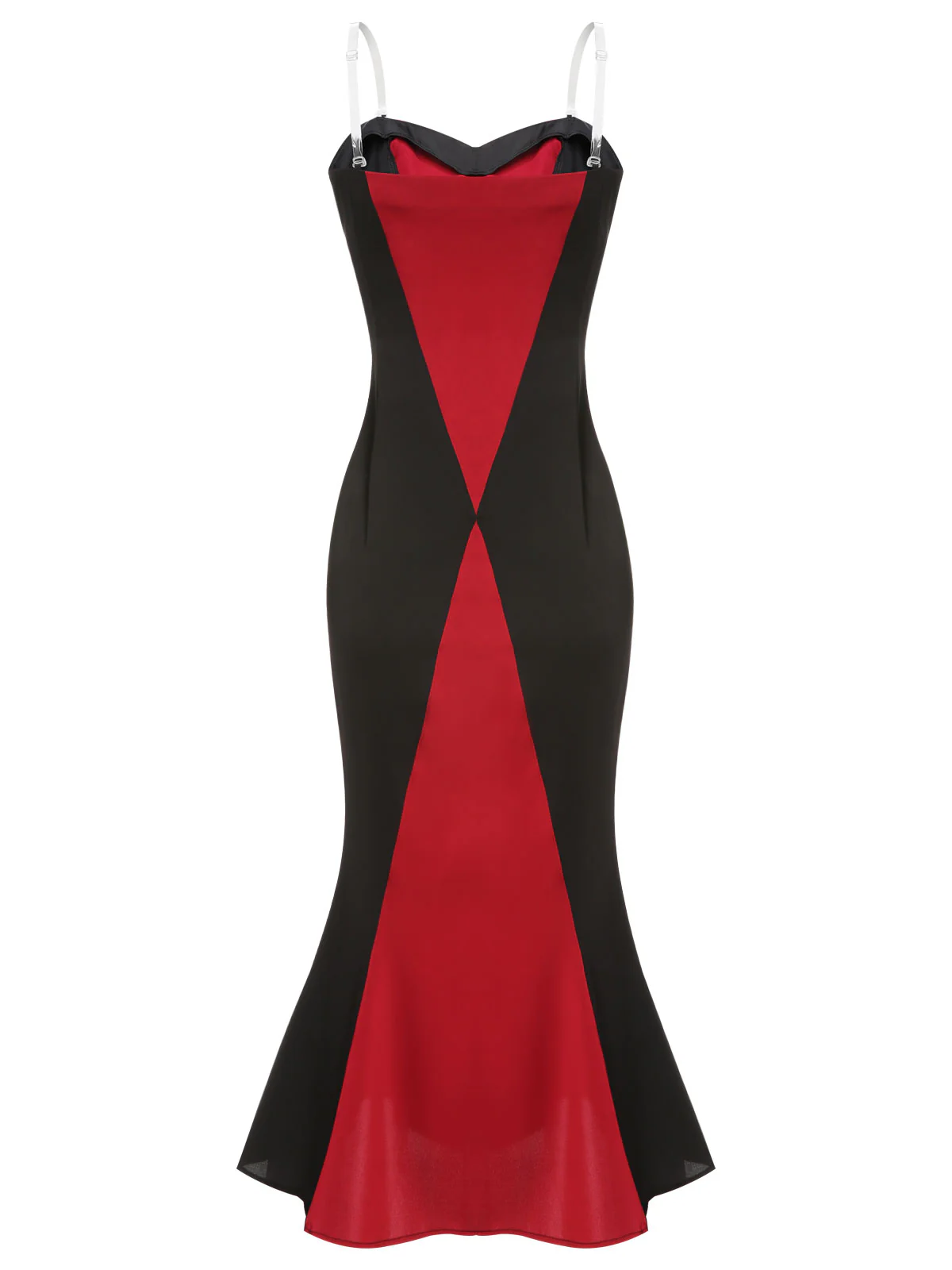 Black & Red 1930s Halloween Fishtail Strap Dress - Image 4