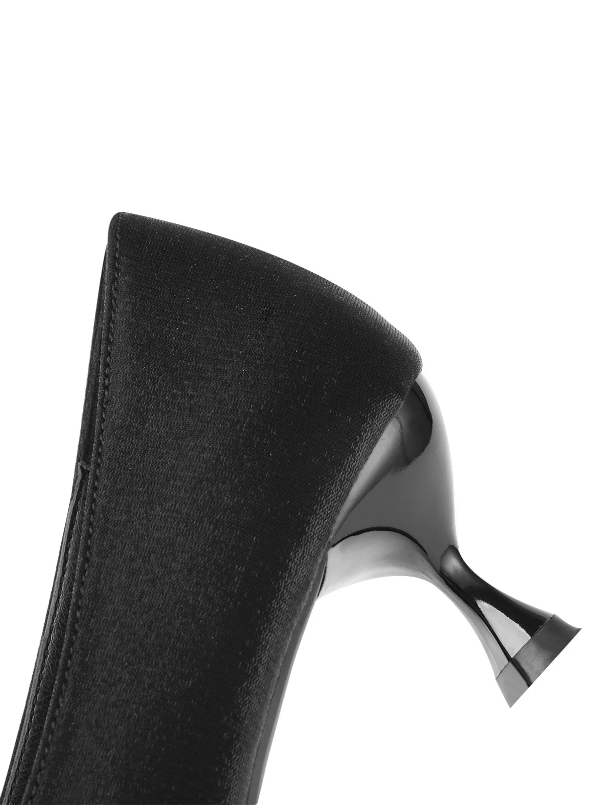 Black Twist Beading Kitten Heels Shoes - Image 5