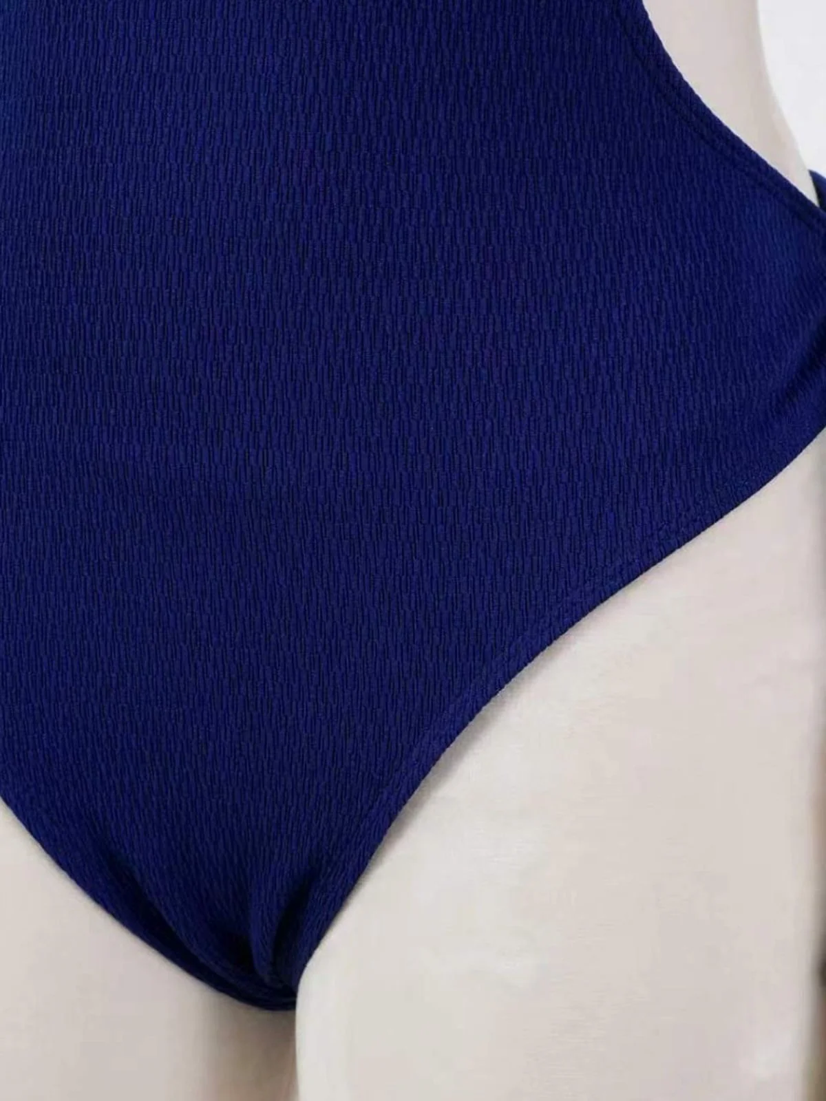 Blue 1940s Seashell Pendant Ruffle One-Piece Swimsuit - Image 6