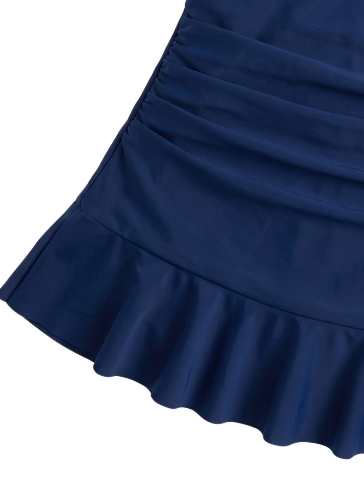 Blue 1940s Striped Ruched Tummy-Control Swimsuit - Image 6