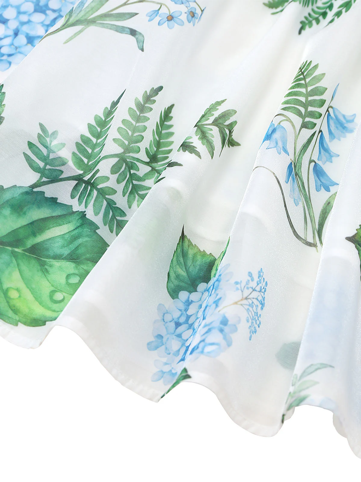 [Pre-Sale] Blue 1950s Floral Print V-Neck Swing Dress - Image 7
