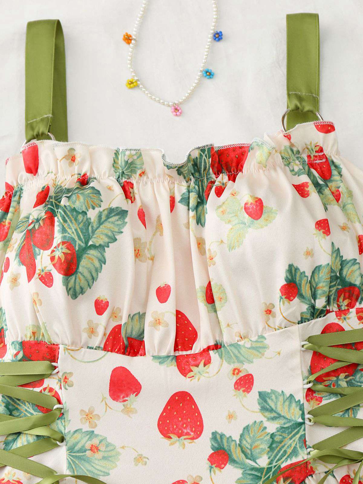 Blue 1950s Ruffled Square Neck Sleeveless Floral Swing Dress - Image 19