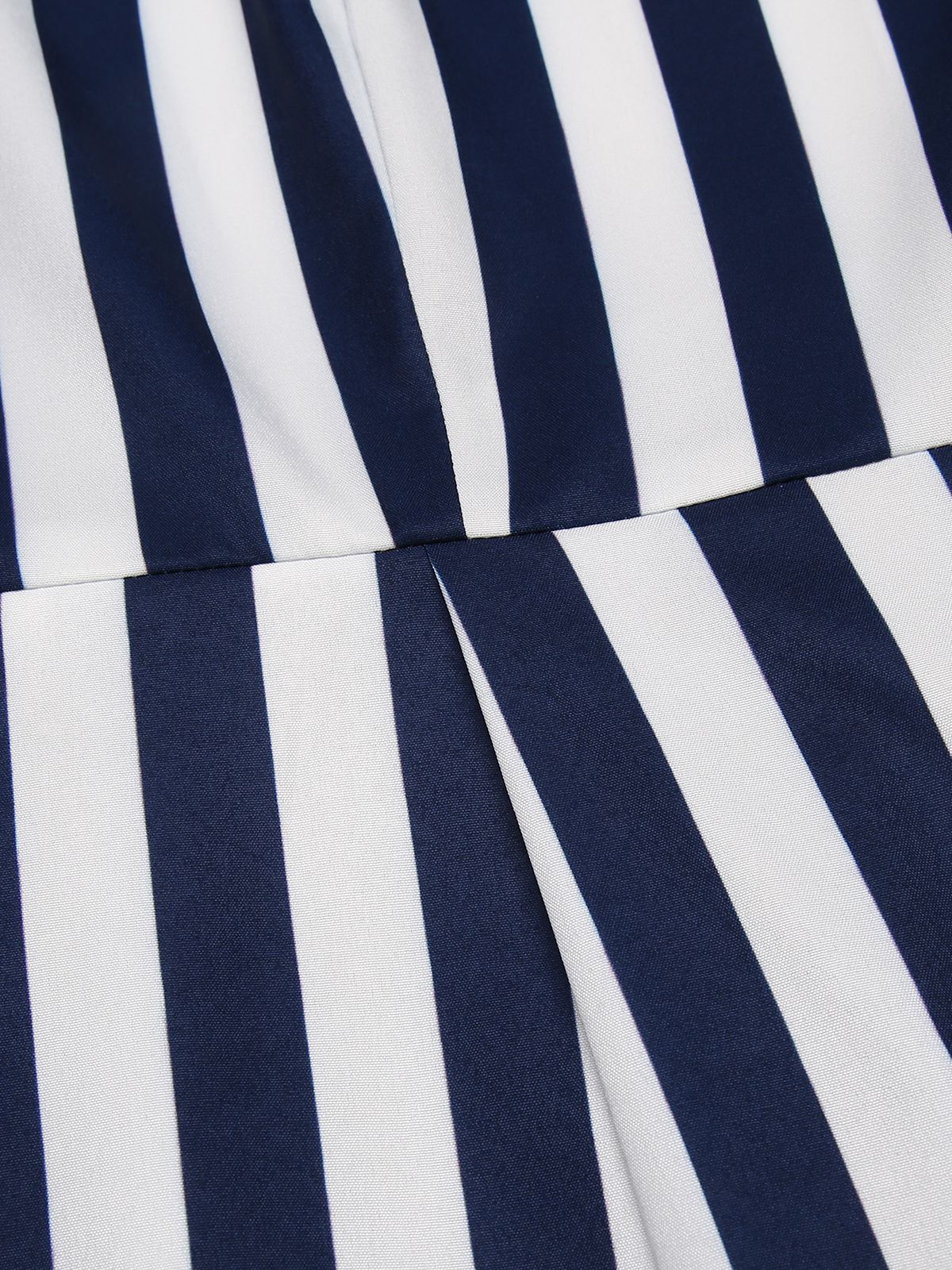 Blue 1930s Striped Ruffle Jumpsuit - Image 6