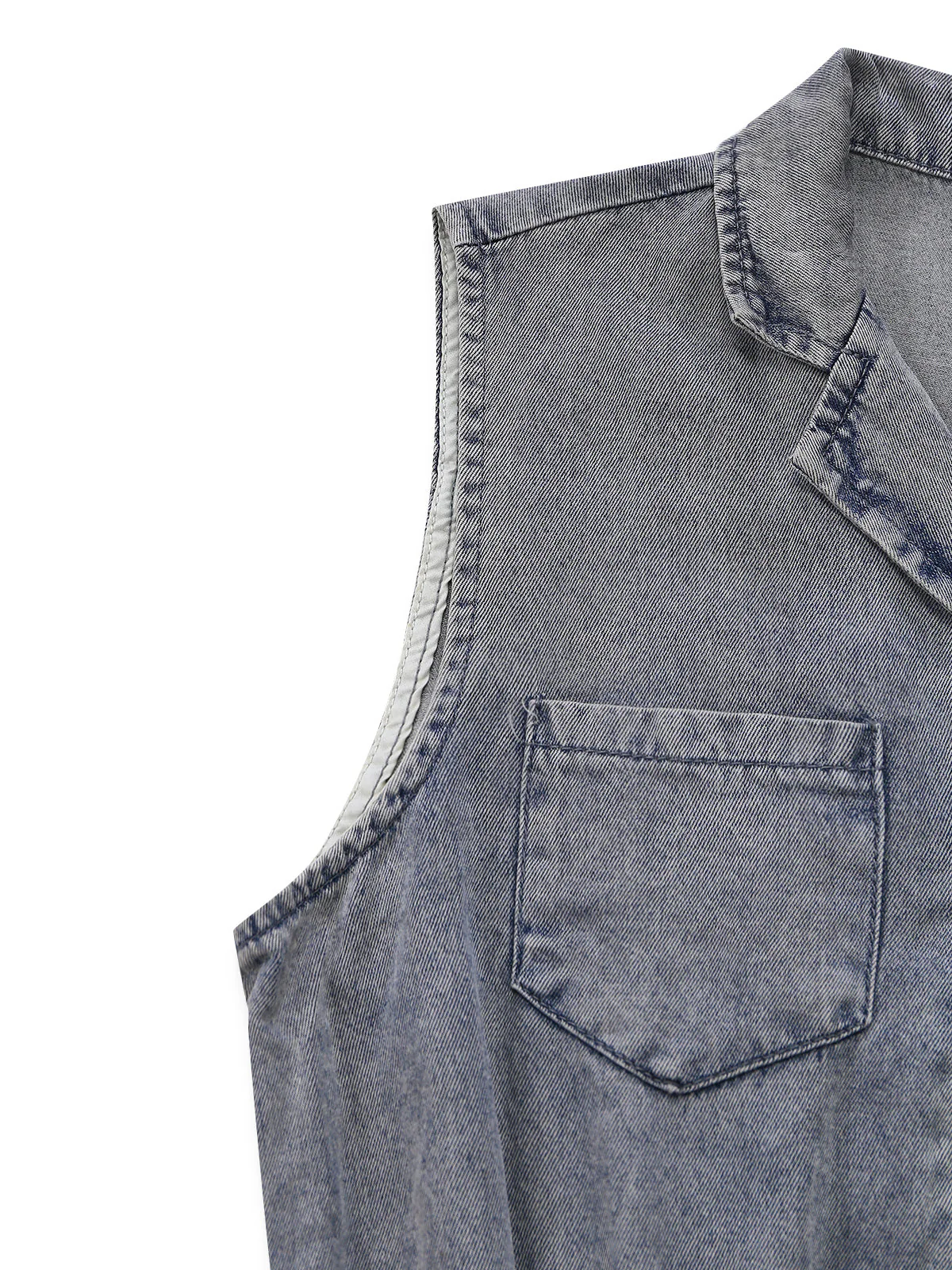 Blue 1970s Western Denim Belted Jumpsuit - Image 6