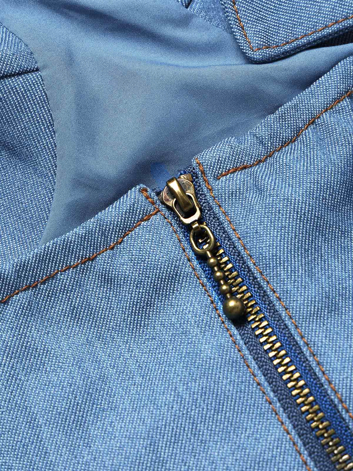 [Pre-Sale] Blue 1980s Faux Denim Sweetheart Corset Strap Mini Dress - Image 6