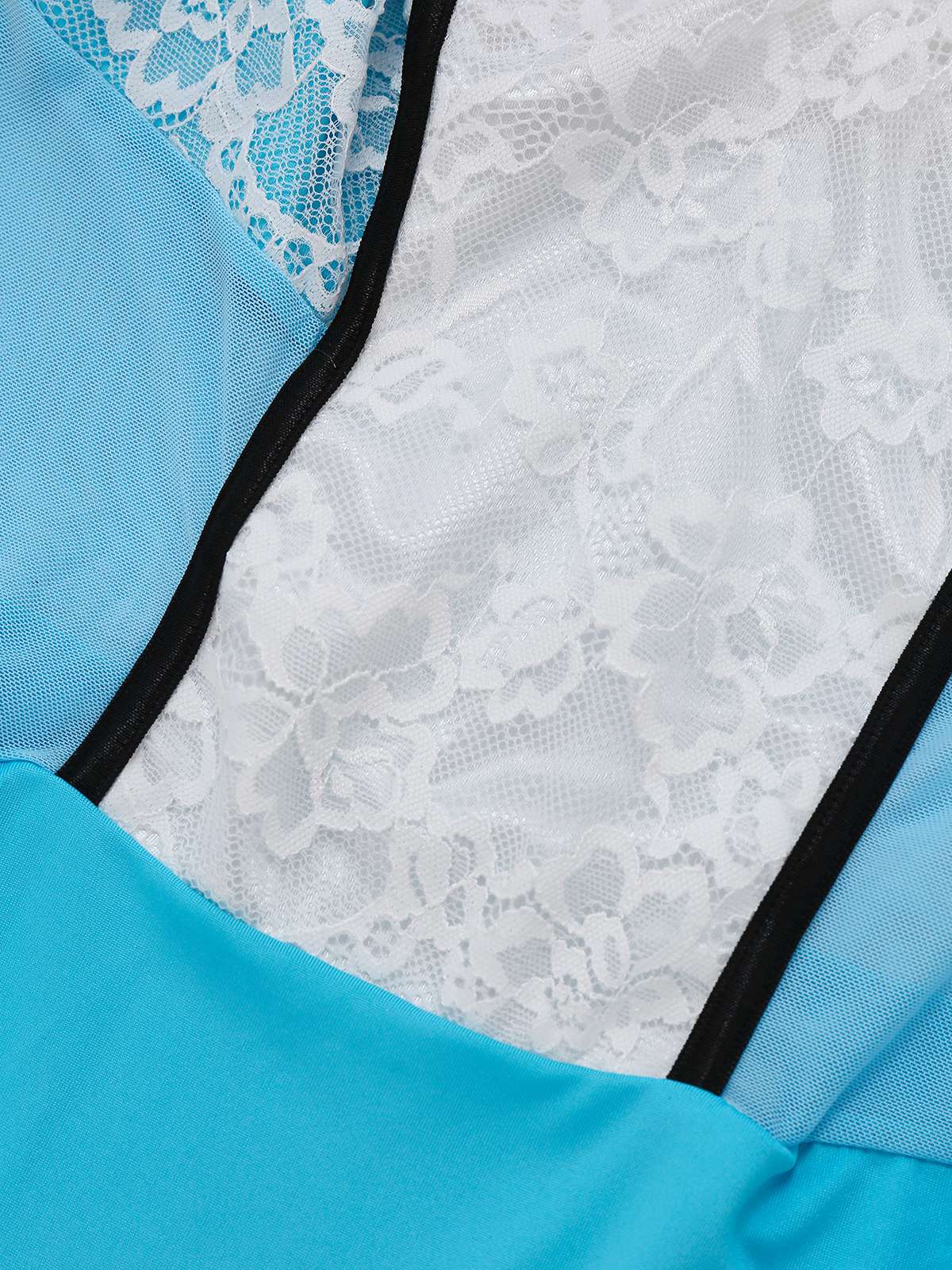 Blue 1980s Lace French Maid Costume Sleepwear - Image 5