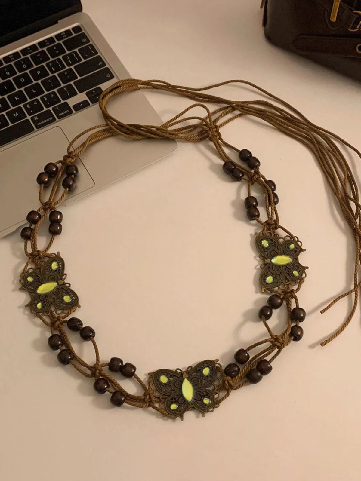 Bohemian Butterfly Beaded Waist Belt