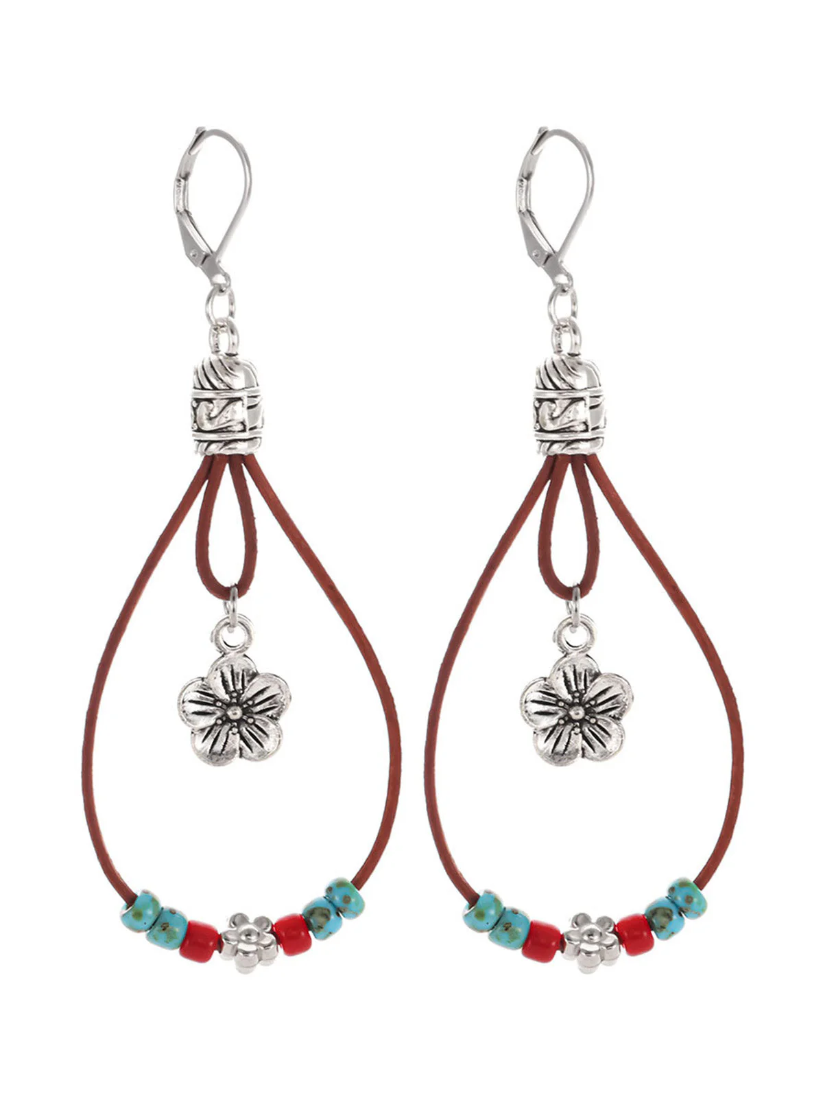 Bohemian Floral Beaded Vintage Drop Earrings