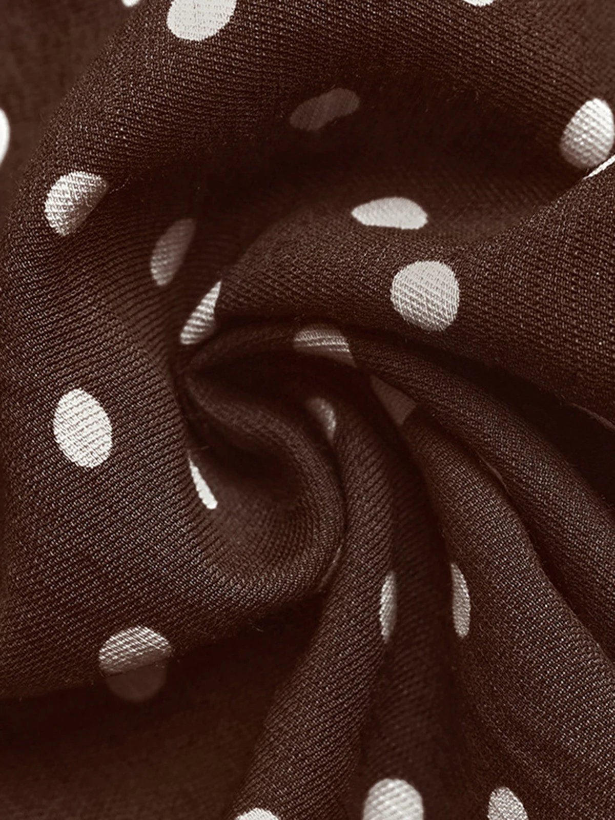 Brown 1960s Polka Dot Halter Cowl Neck Mini Dress - Image 7