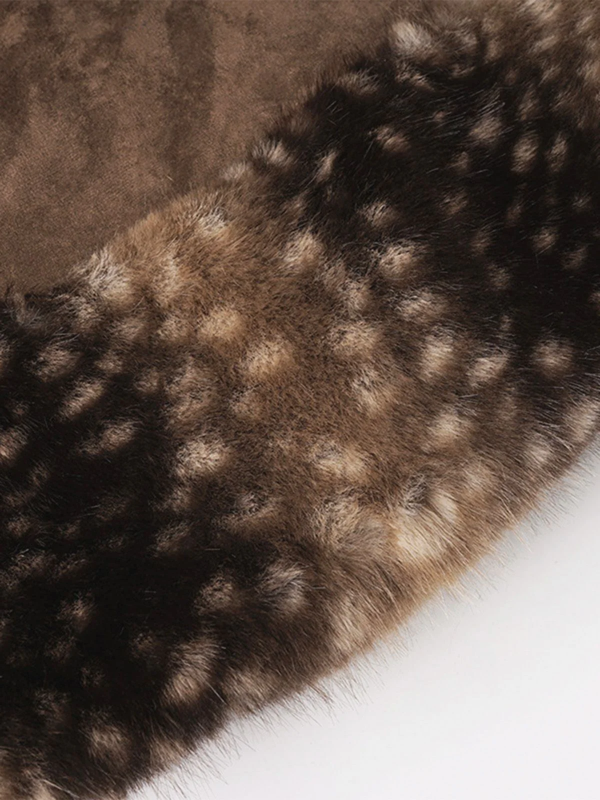 Brown 1980s Deer Faux Fur-Trimmed Skirt - Image 6