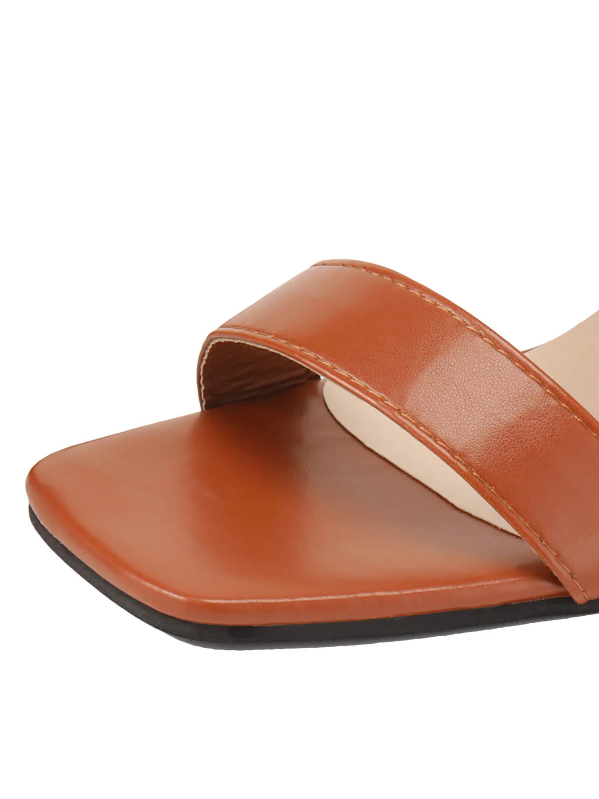 Brown Elastic Strap High Heel Sandals - Image 4