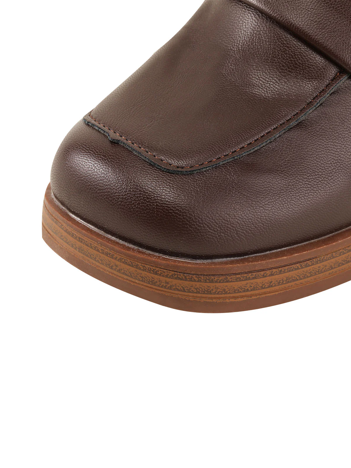 Brown Retro Square Toe Chunky Heels - Image 4