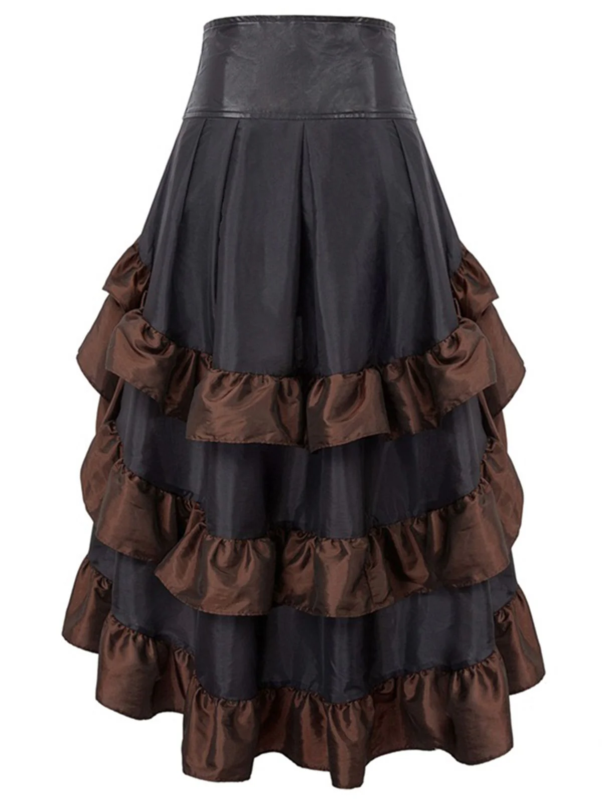 Red Ruffle Patchwork Irregular Skirt - Image 4