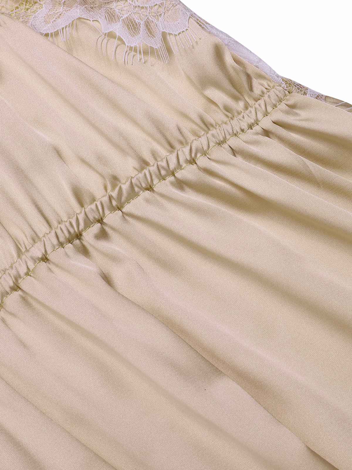 Champagne 1930s Solid Lace Satin Nightgown - Image 6