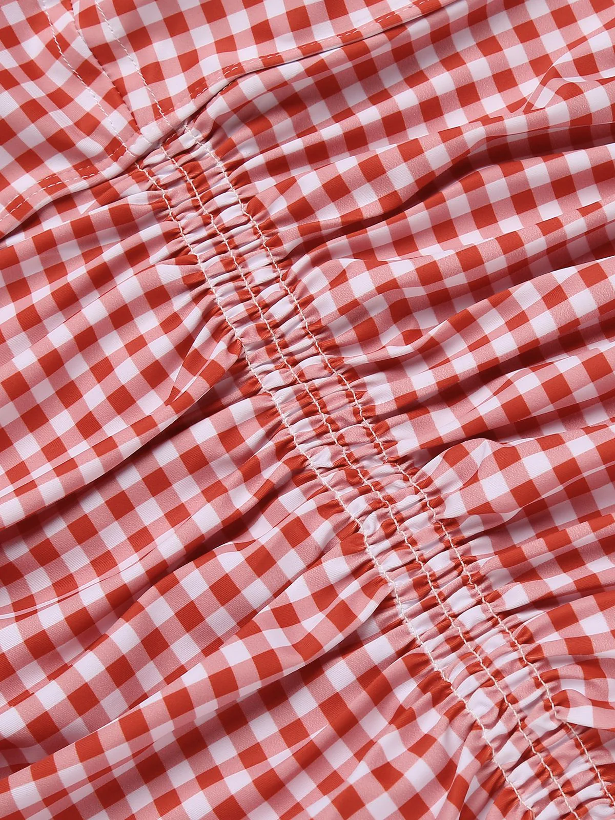 Gingham 1950s Halter Bowknot One-piece Swimsuit - Image 10