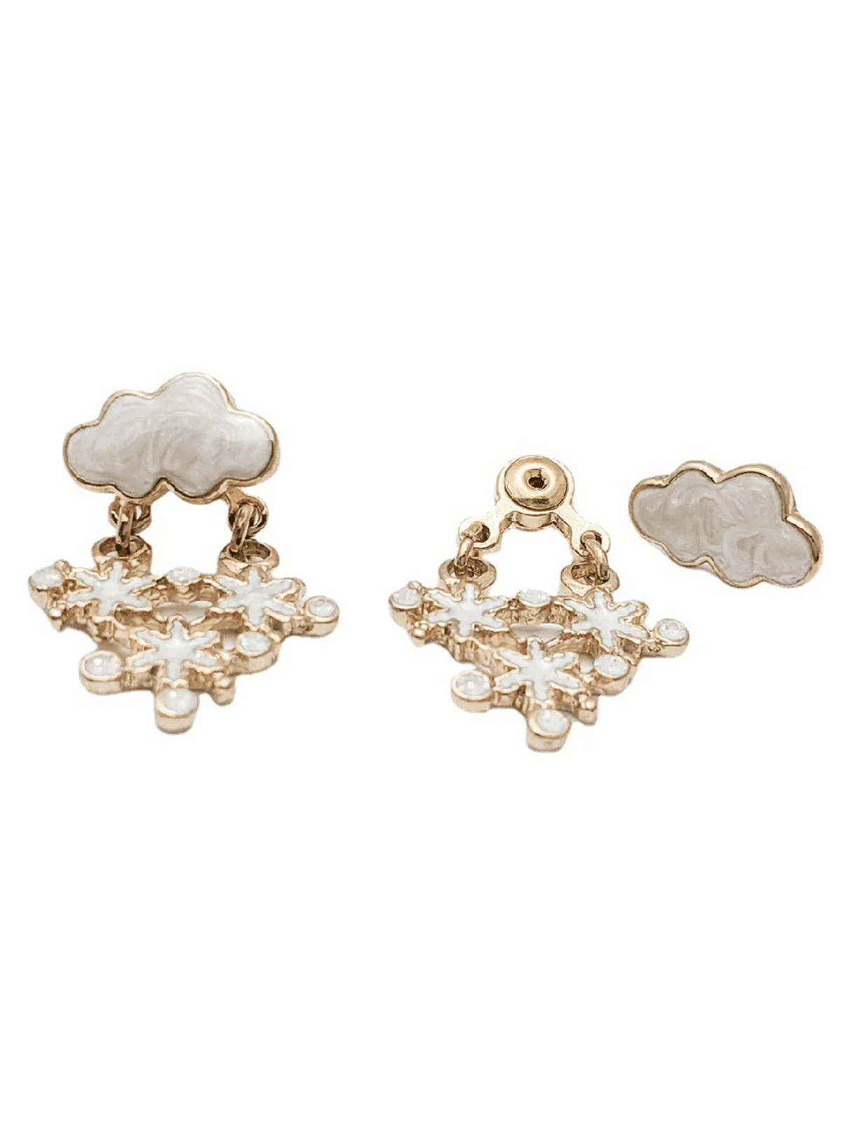 Christmas Cloud Snowflake Gradient Earrings