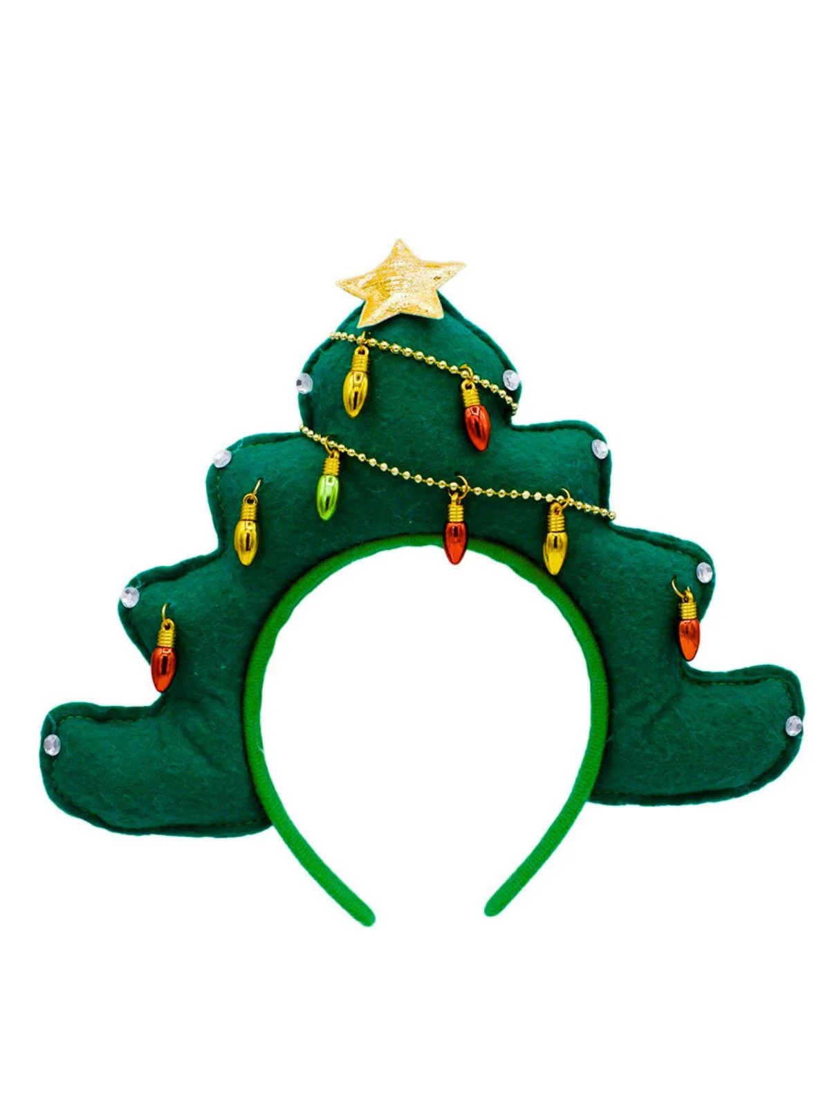 Christmas Tree Shaped Light Bulbs Headband