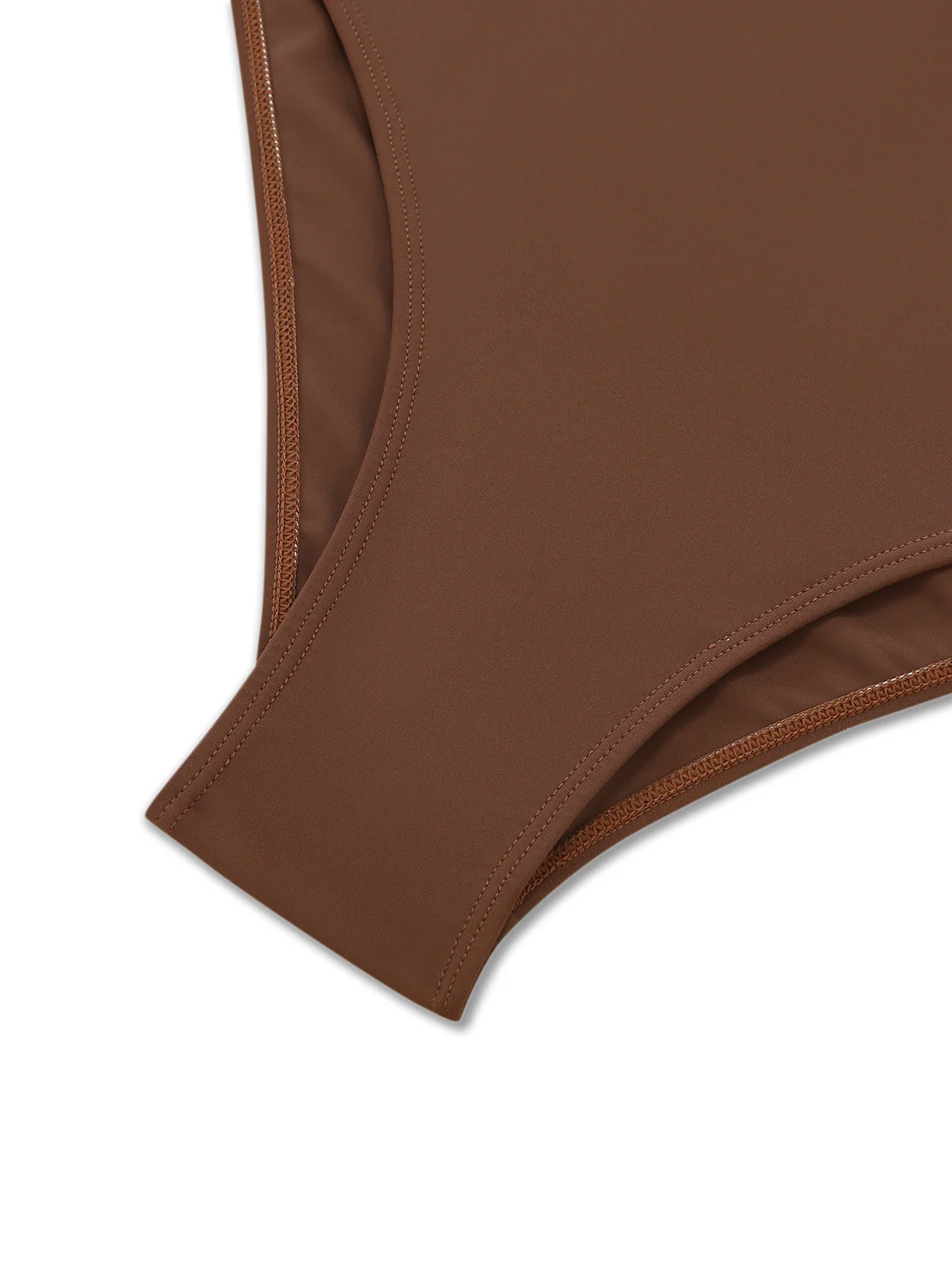 Coffee 1960s Crisscross Halter One Piece Swimsuit - Image 4
