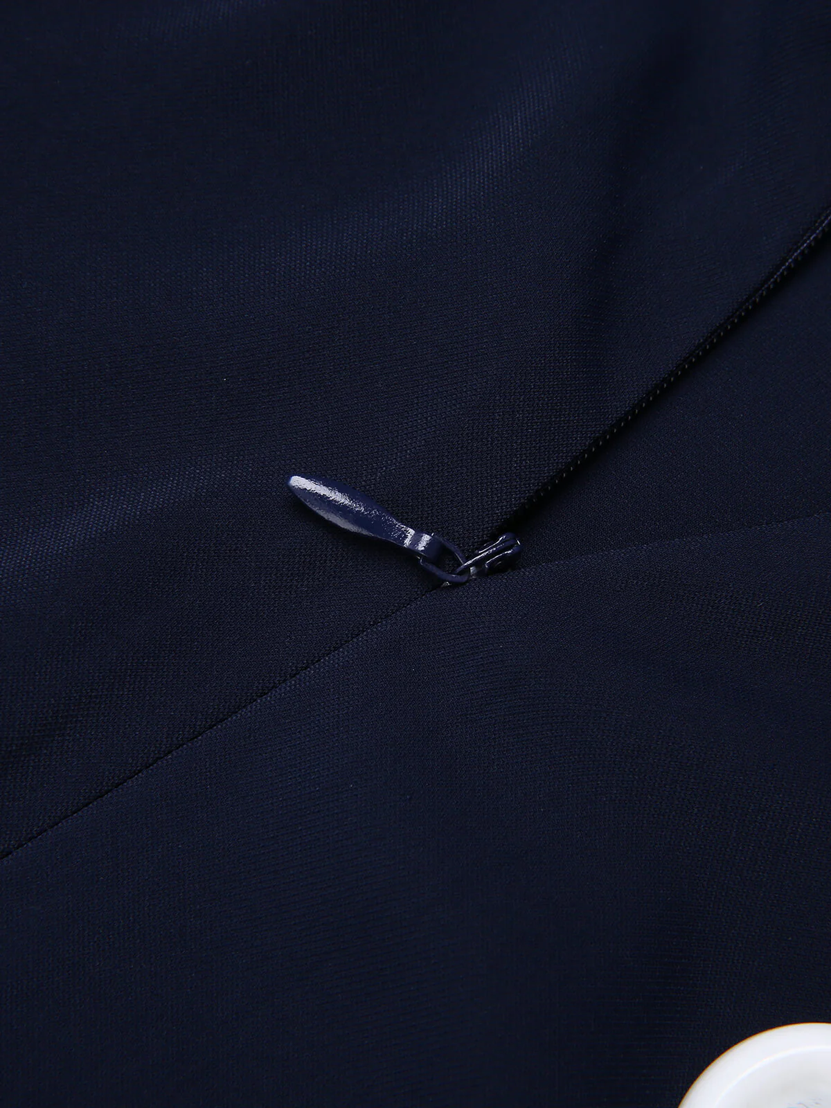 Dark Blue 1950s Solid Button Straight Pants - Image 6
