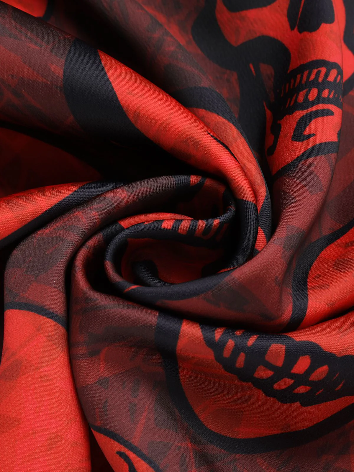 Deep Red 1960s Halloween Skull Halter Dress - Image 7