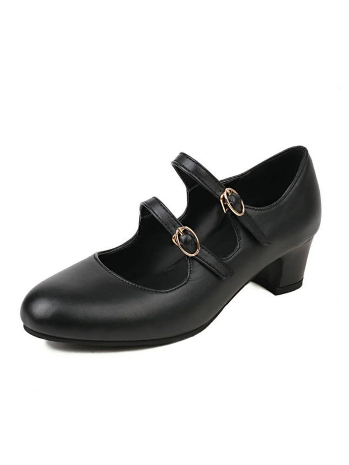 Double Buckle Heels Mary Jane Shoes