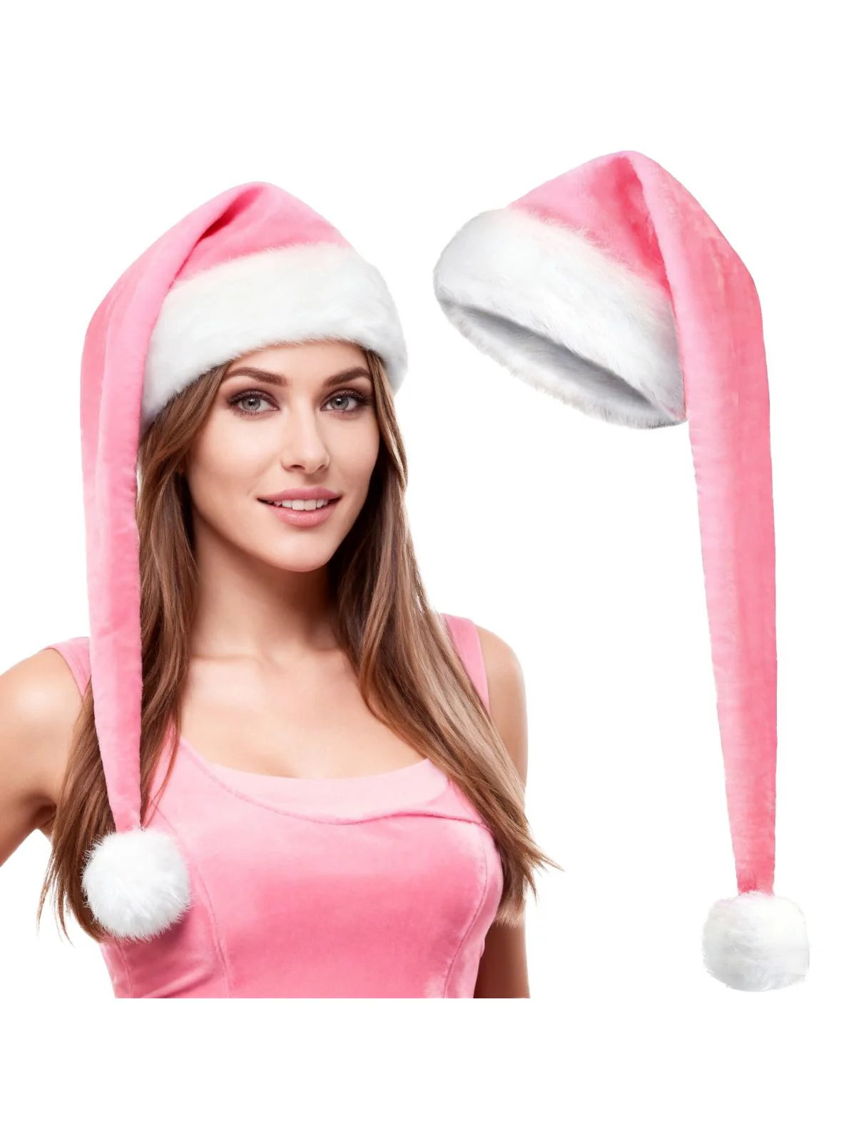 Extended Length Fluffy Christmas Hat