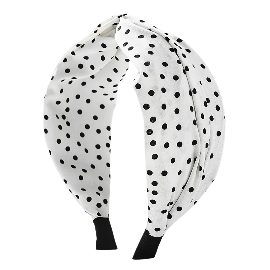 Fabric Wide Brim Polka Dot Cross Headband