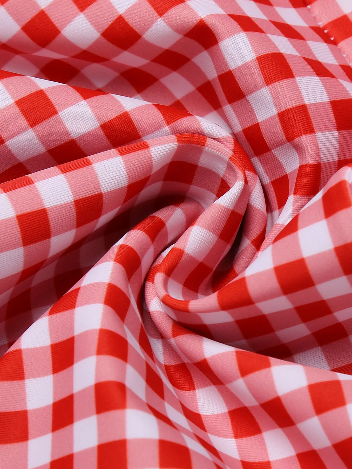 Gingham 1950s Halter Bowknot One-piece Swimsuit - Image 14