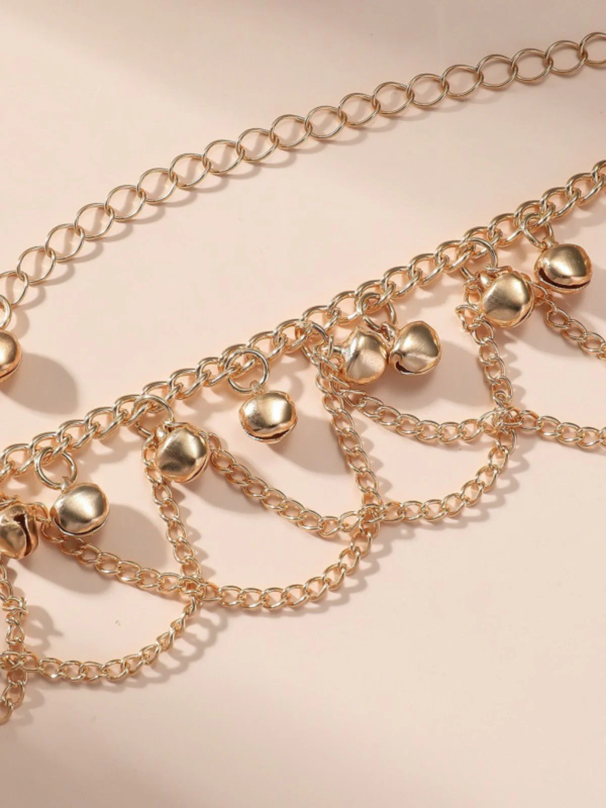 Gold Layered Jewelry Bell Chain Anklet - Image 3