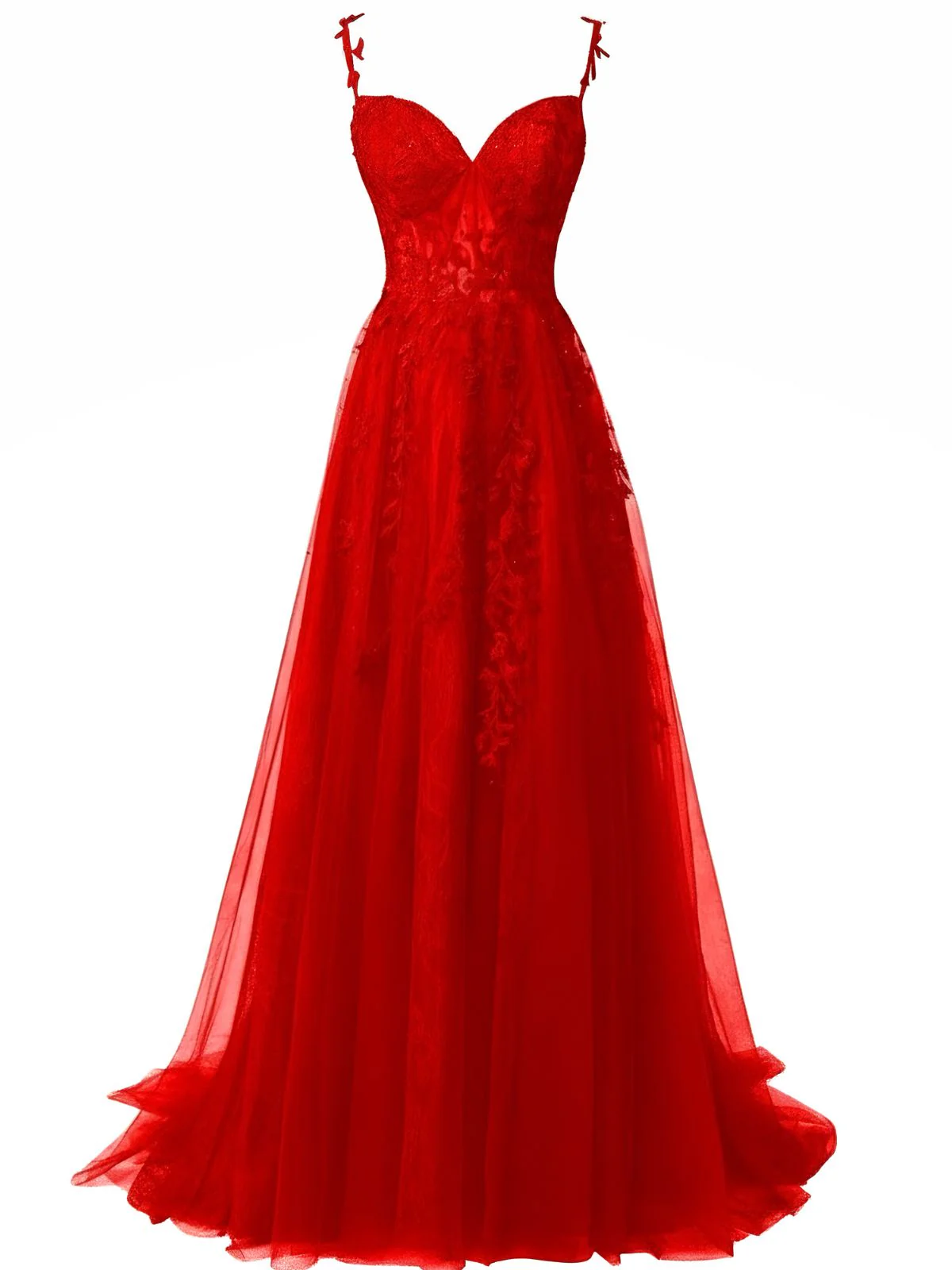 Green 1930s Spaghetti Strap Lace Tulle Maxi Dress - Image 3