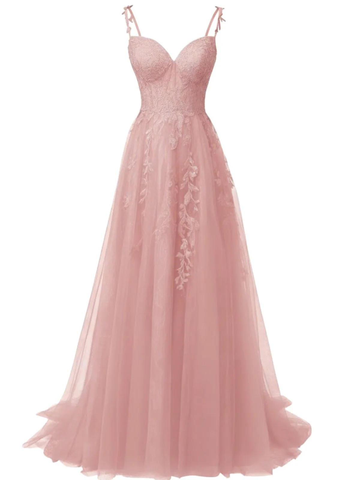 Green 1930s Spaghetti Strap Lace Tulle Maxi Dress - Image 8