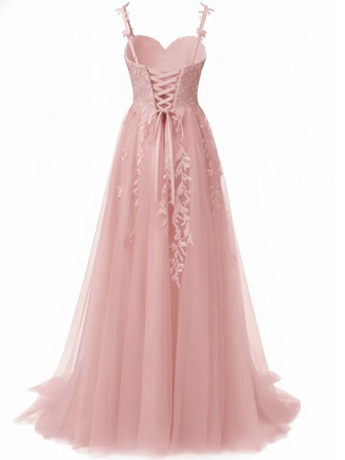 Green 1930s Spaghetti Strap Lace Tulle Maxi Dress - Image 9