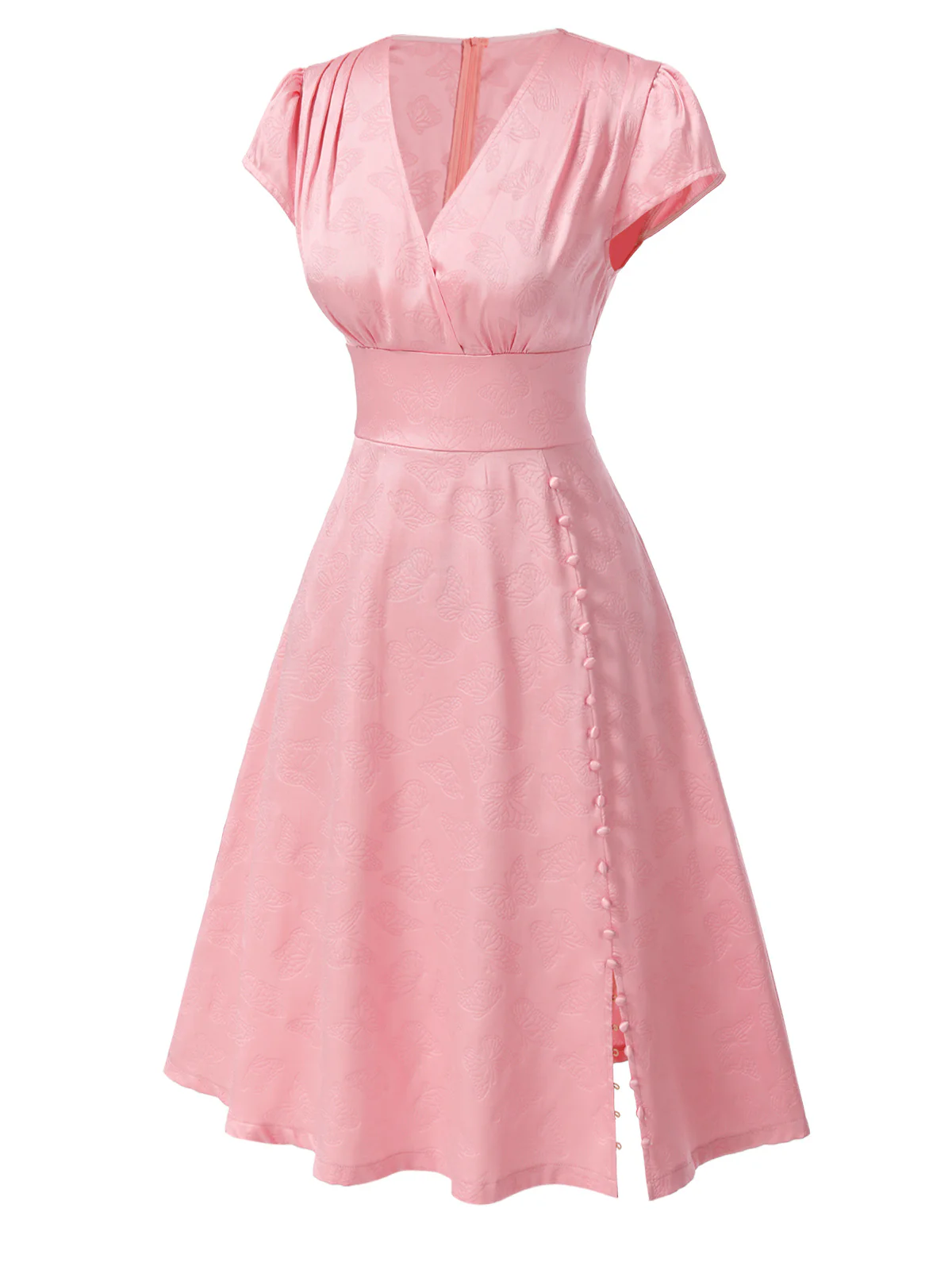 [Pre-Sale] Green 1940s Deep V-Neck Pearl Velvet Dress - Image 15