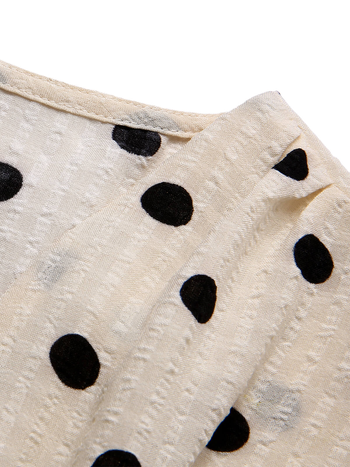 Green 1940s Dots Bowknot V-Neck Blouse - Image 12