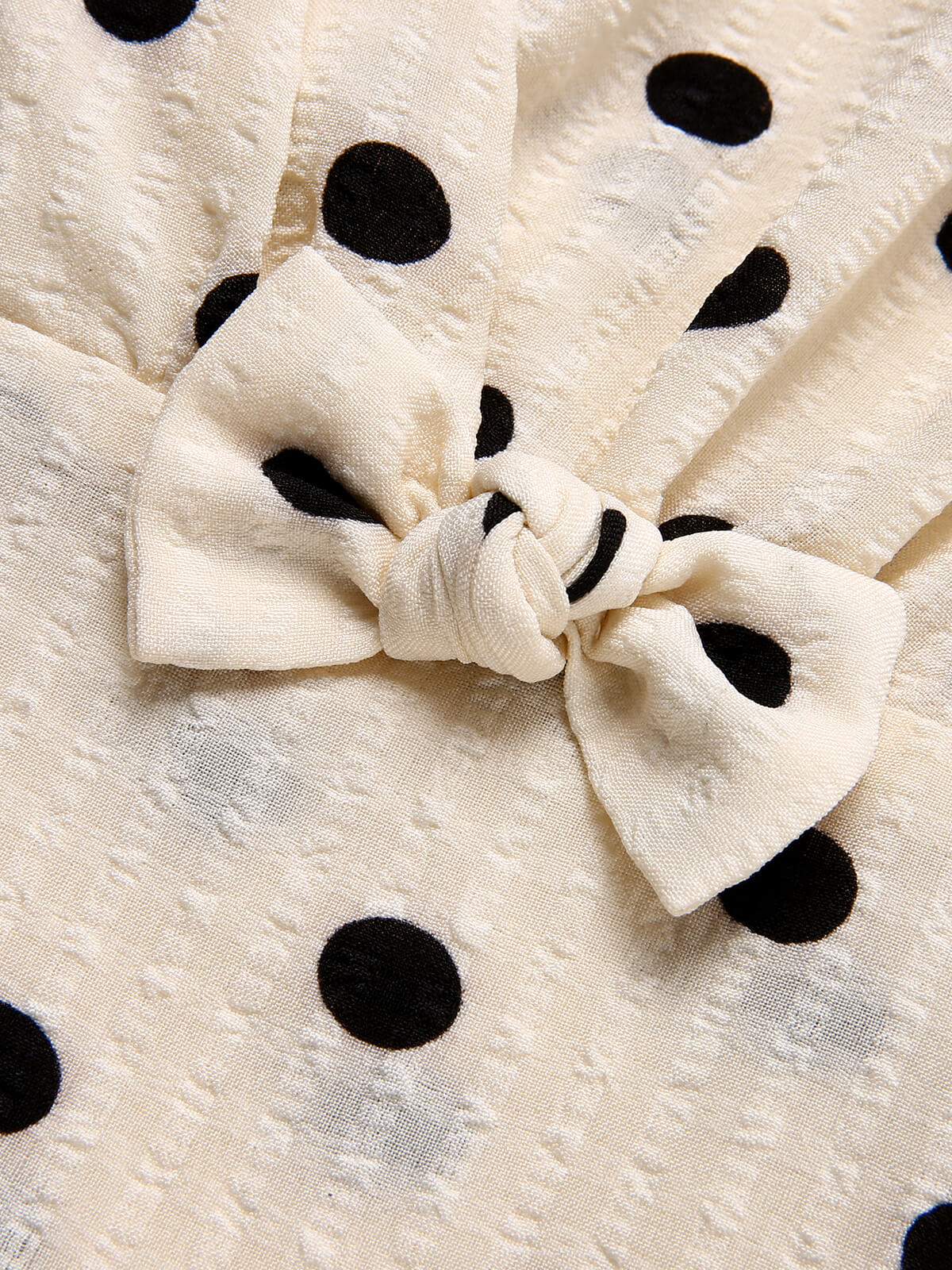 Green 1940s Dots Bowknot V-Neck Blouse - Image 13