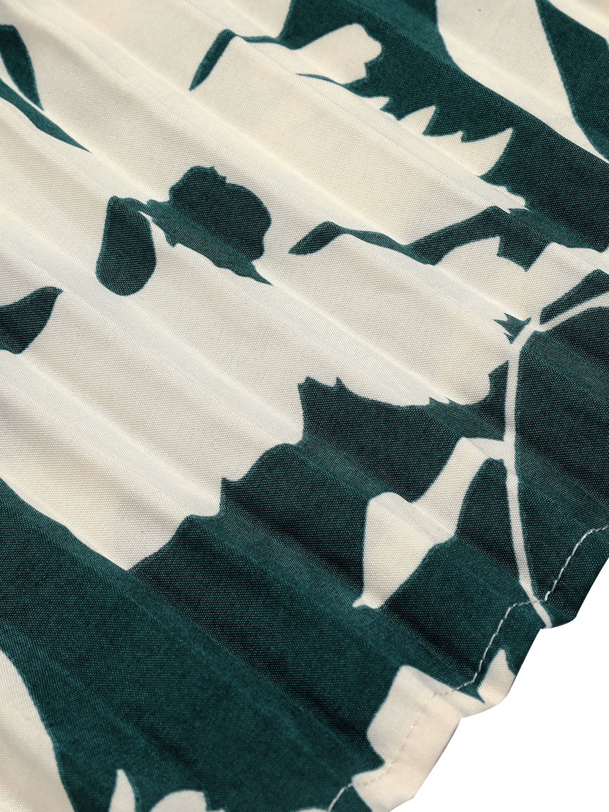 Green 1940s Floral Pleated Belt Dress - Image 7