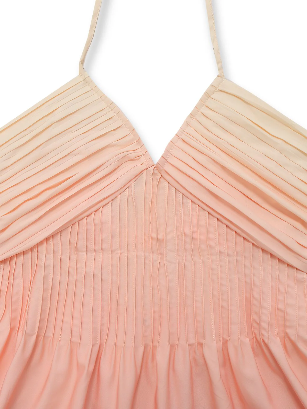 1940s Ombre Deep V-Neck Halter Dress - Image 4
