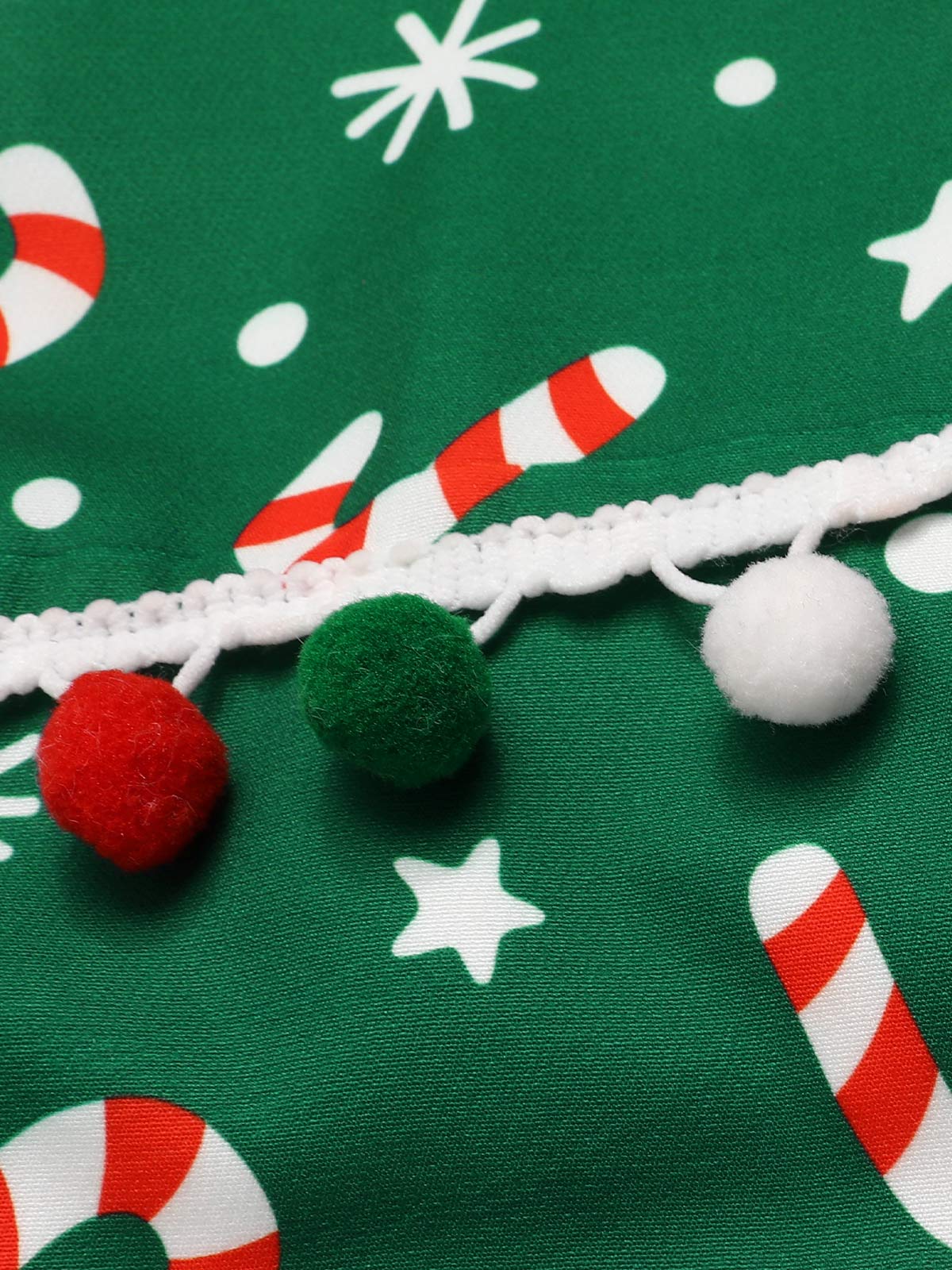 Green 1950s Candy Cane One-Shoulder Dress - Image 8