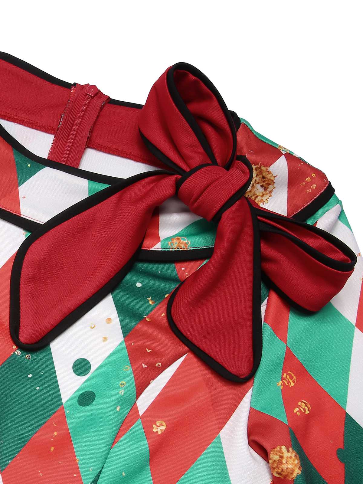 Green 1950s Christmas Plaid Patchwork Dress - Image 12
