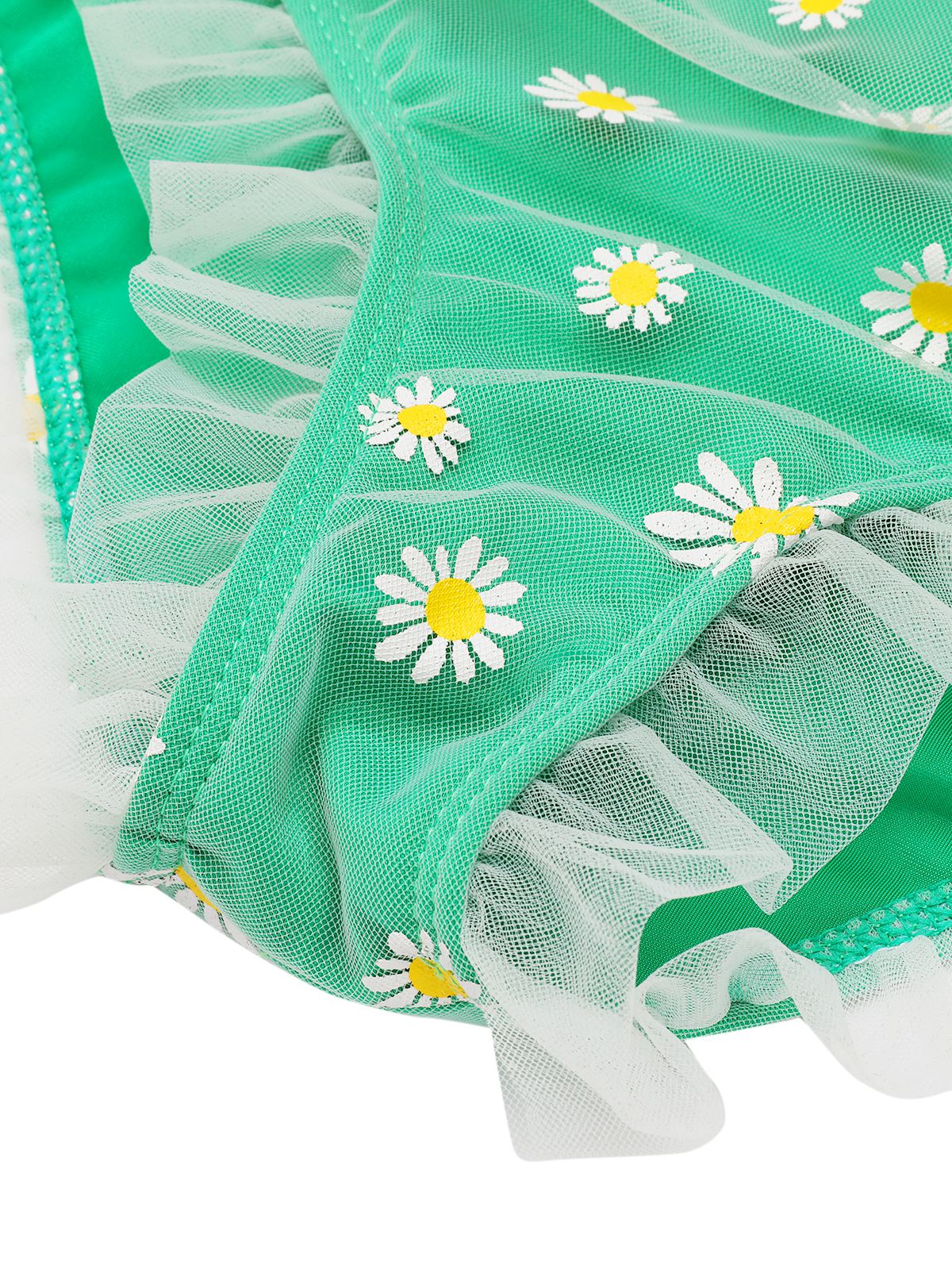 Green 1950s Summer Daisy Tankini Set - Image 6