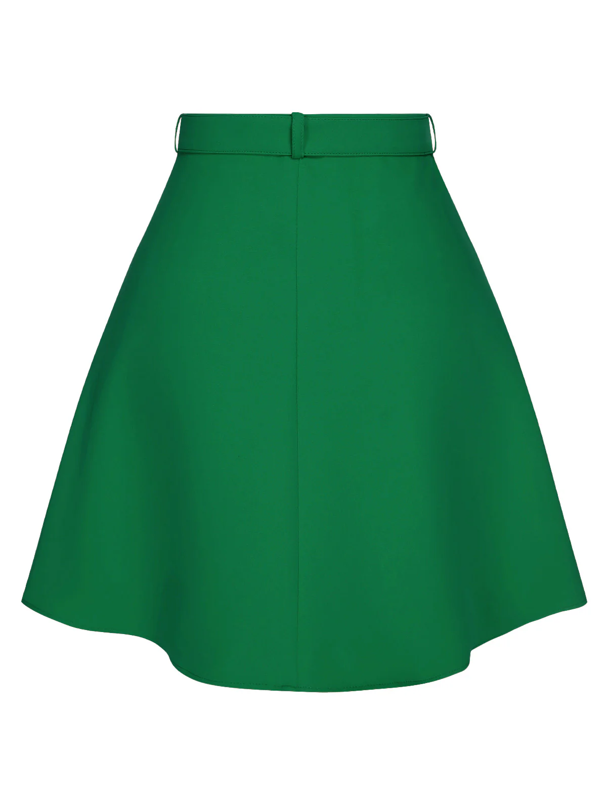 [Pre-Sale] Green 1960s Button Solid Belted Skirt - Image 4