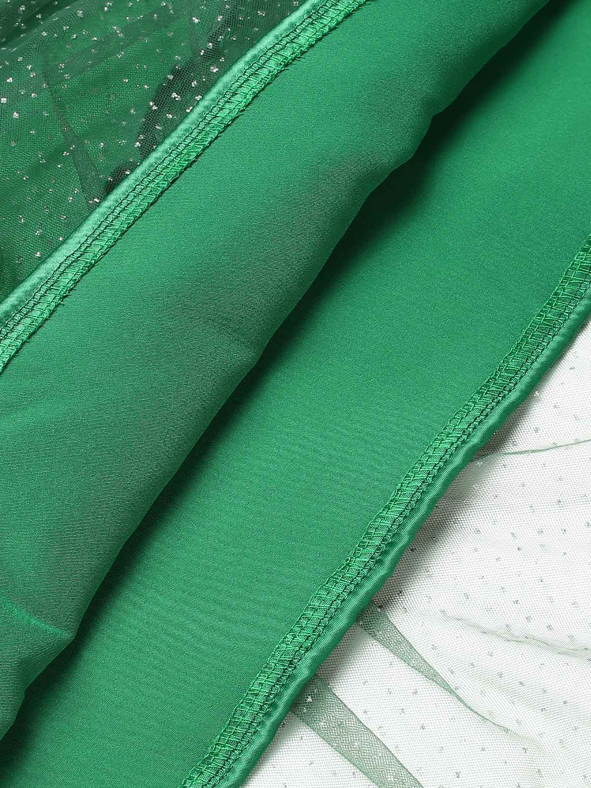 Green 1960s Pom-Pom Christmas Tree Dress - Image 7