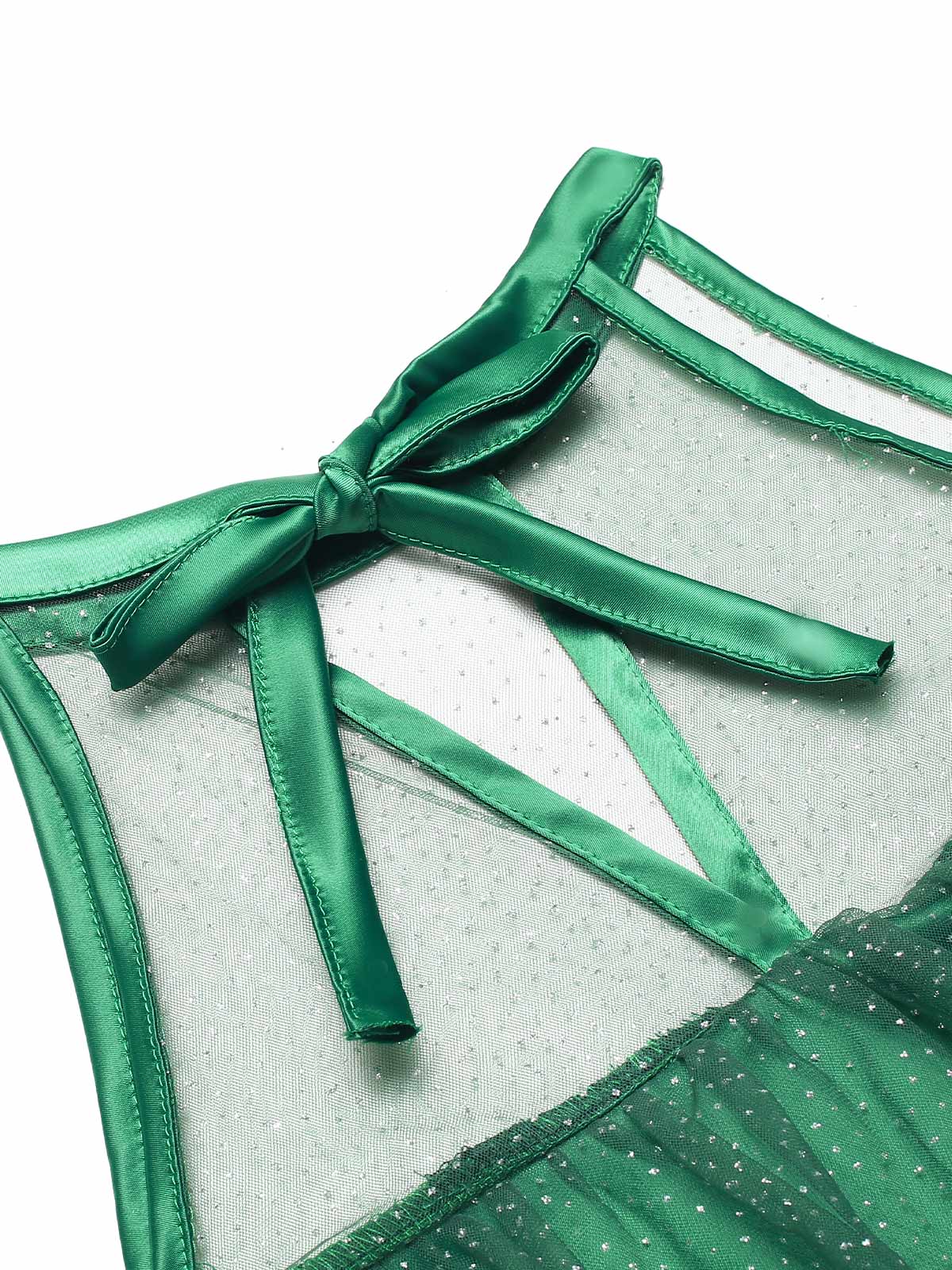 Green 1960s Pom-Pom Christmas Tree Dress - Image 6