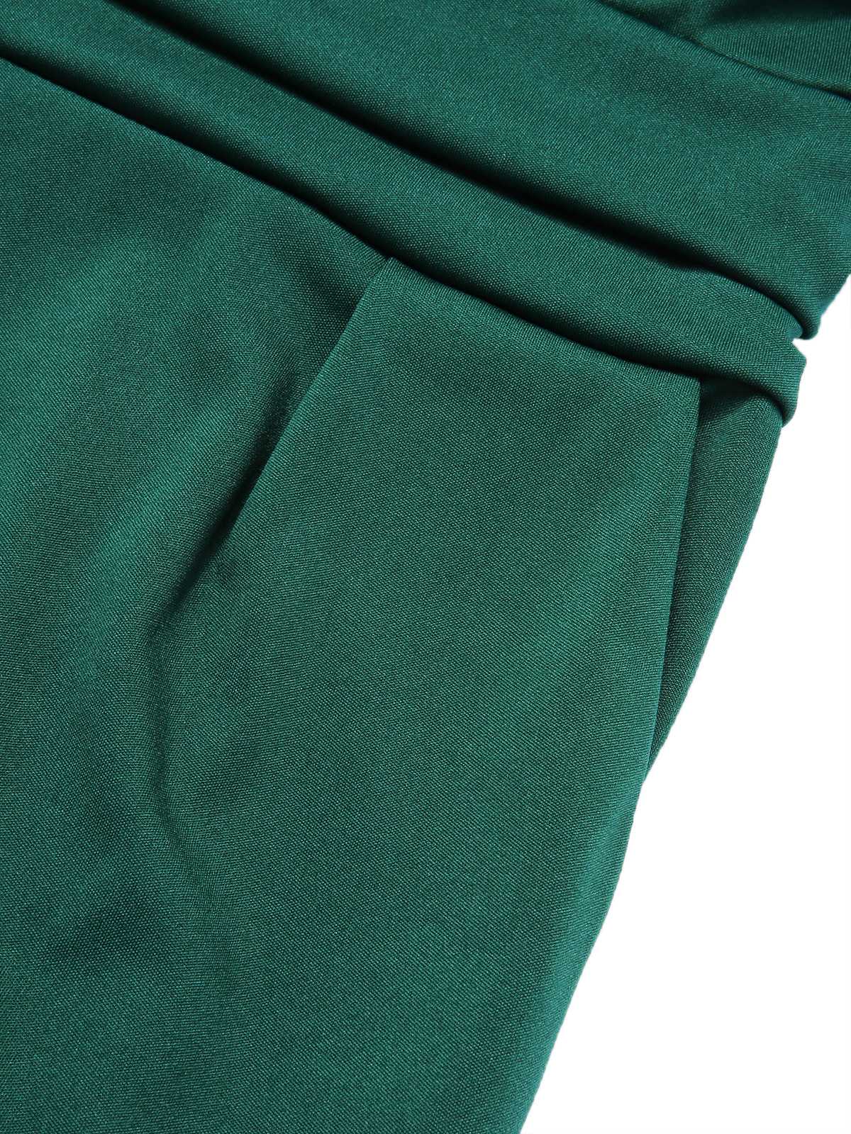 Green 1960s V-Neck High Waist Wide-Leg Jumpsuit - Image 4