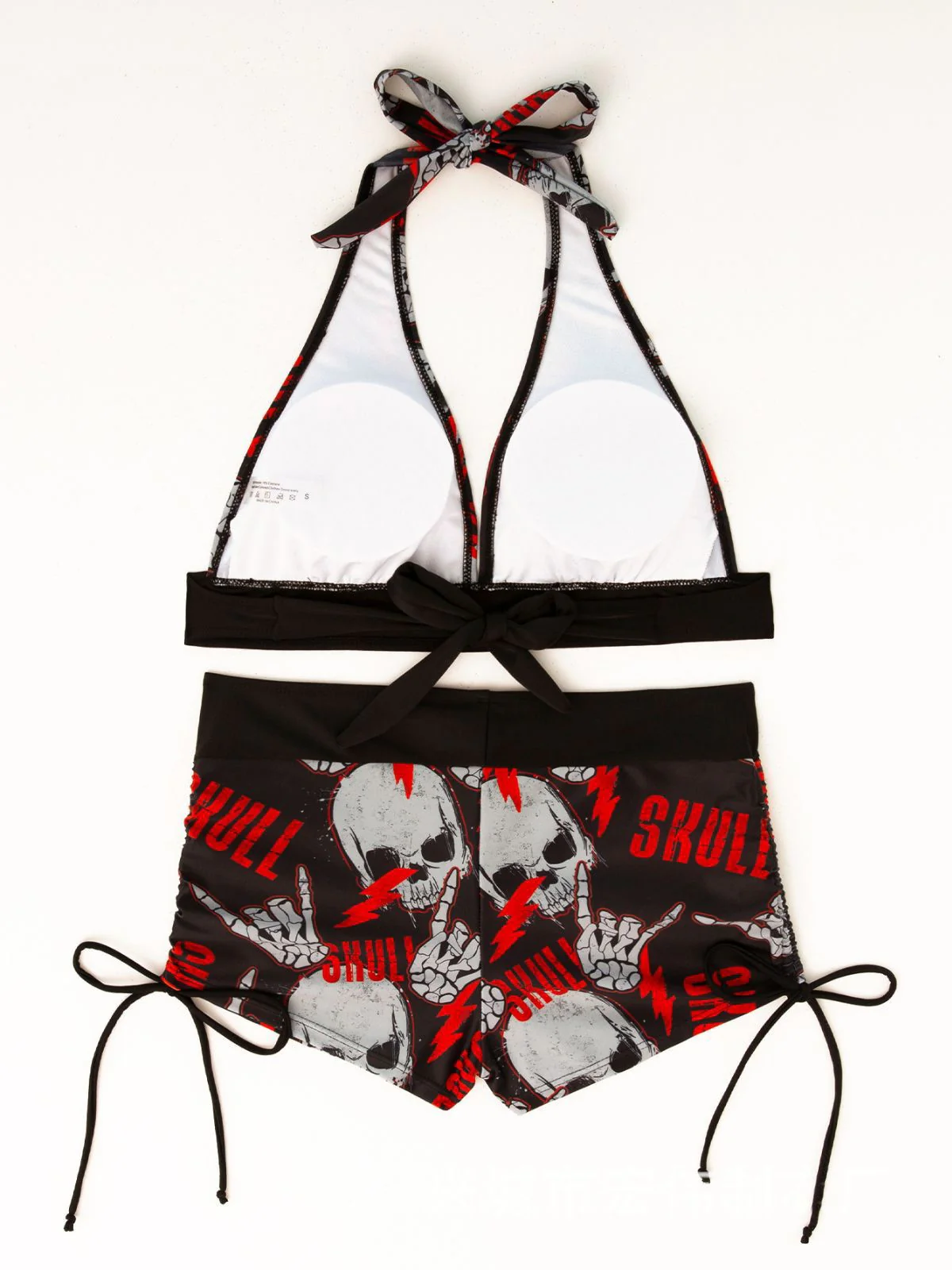 1980s Punk Halter Rock Skull Bikini Set - Image 5