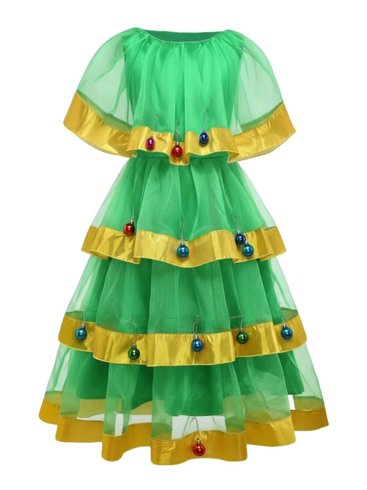 Green Christmas Tree Costume With Bell - Image 4