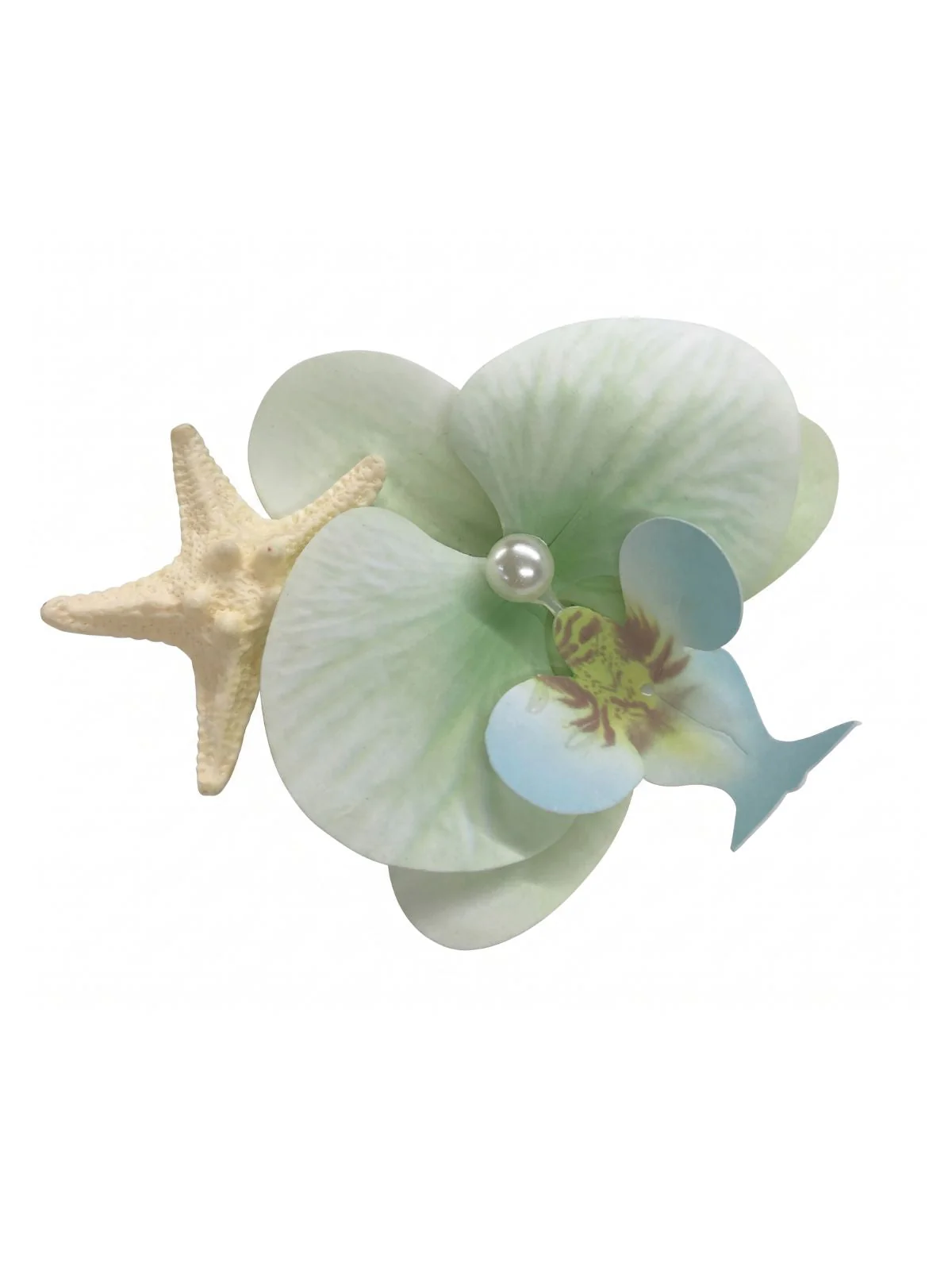 Green Floral Starfish Hair Accessory